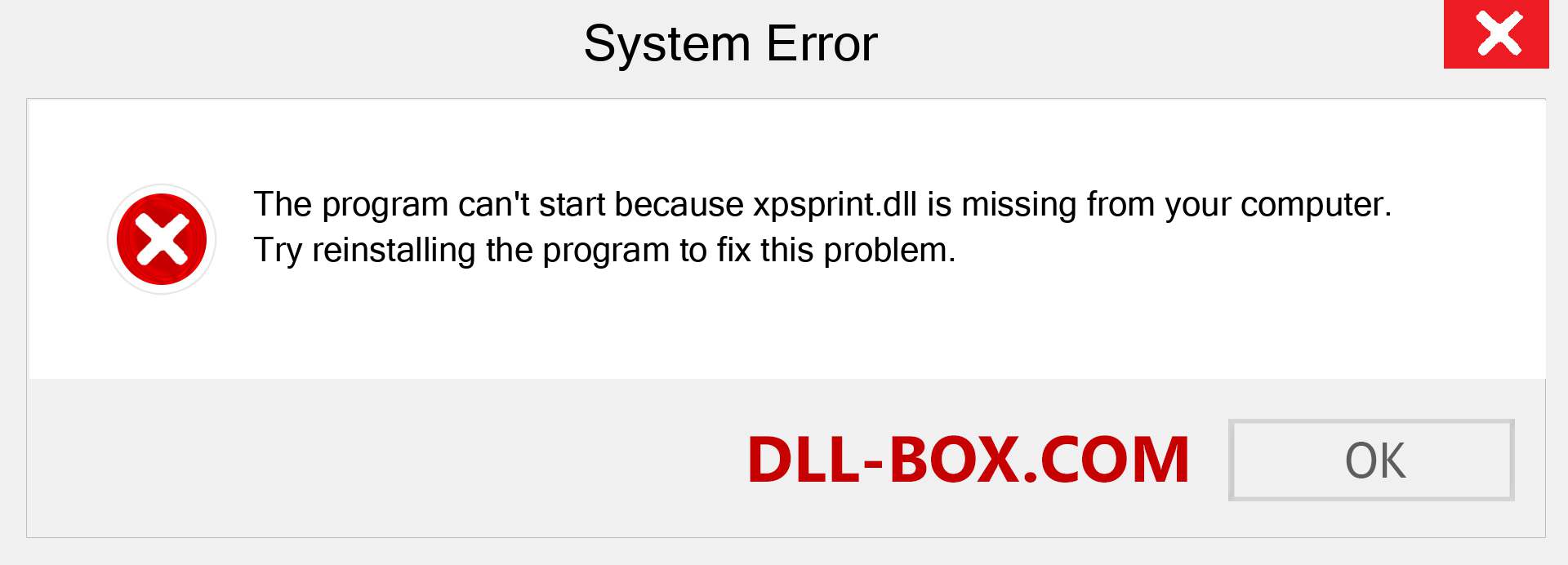  xpsprint.dll file is missing?. Download for Windows 7, 8, 10 - Fix  xpsprint dll Missing Error on Windows, photos, images
